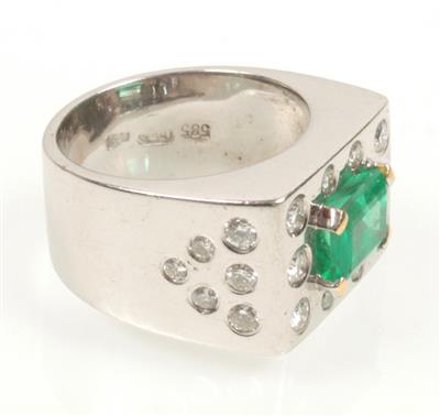 Brillant Smaragd Ring - Weihnachtsauktion Schmuck