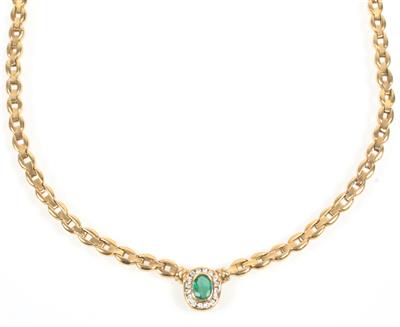 Brillant Smaragd Collier - Schmuck