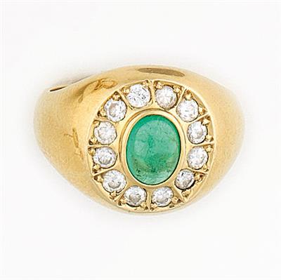 Smaragd Brillant Damenring - Schmuck
