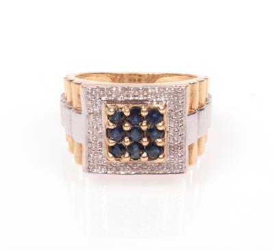 Saphir Diamant Ring - Schmuck