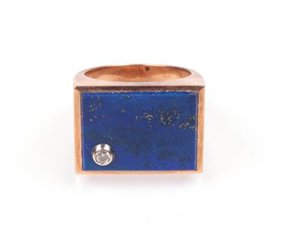 Lapis Lazuli Brillant Herrenring - Jewellery