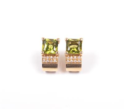 Peridot Brillant Ohrclips - Schmuck Onlineauktion