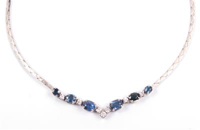 Saphir Brillant Collier - Schmuck Onlineauktion