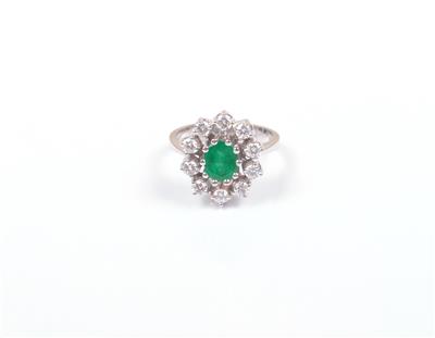 Brillant-Smaragd-Damenring - Jewellery