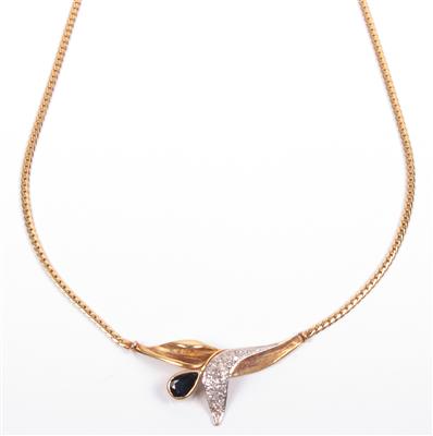 Diamant Saphir Collier - Klenoty