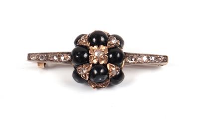 Onyx Diamant Brosche - Christmas auction - Jewellery