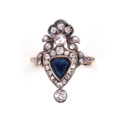 Saphir Brillant Damenring - Christmas auction - Jewellery