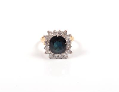 Saphir Brillant Diamant Damenring - Vánoční aukce - Klenoty
