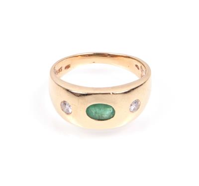 Brillant Smaragd Ring - SALE: ONLINE-Auktion Schmuck und Uhren