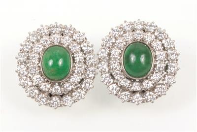 Smaragd Brillant Ohrclips - Schmuck und Uhren online auction