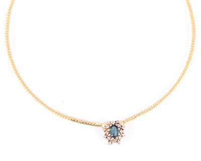 Saphir Brillant Collier - Schmuck und Uhren online auction