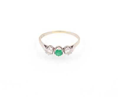 Smaragd Brillant Damenring - Schmuck und Uhren online auction