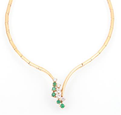 Brillant-Smaragd-Collier - Jewellery