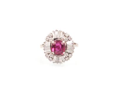 Rubin Brillant Diamant Damenring - Gioielli