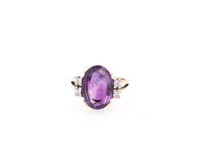 Amethyst Brillant Damenring - Jewellery