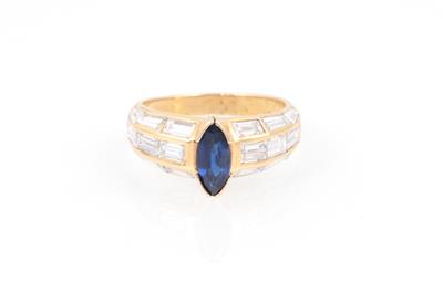 Saphir Diamant Damenring - Klenoty