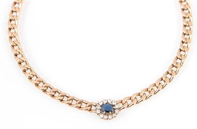 Saphir Brillant Collier - Klenoty