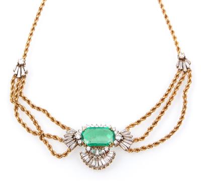 Brillant Diamant Smaragd Collier - Vánoční aukce - Klenoty