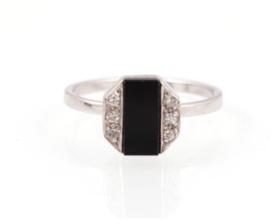 Onyx Diamant Damenring - Schmuck und Uhren