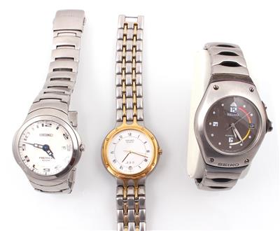 3 Seiko Armbanduhren - Schmuck und Uhren