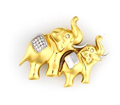 Brillant Brosche "Elefanten" - Jewellery