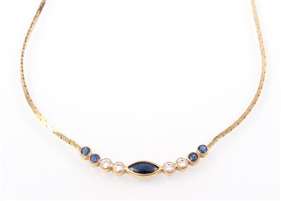 Saphir Brillant Collier - Klenoty