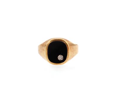 Onyx Diamant Herrenring - Klenoty