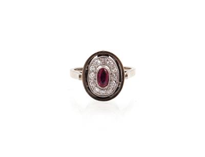 Rubin Brillant Diamant Damenring - Schmuck und Uhren