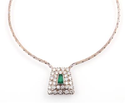 Brillant Smaragd Collier zus. ca. 2,00 ct - Jewellery