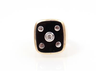 Brillant Onyx Herrenring - Schmuck und Uhren