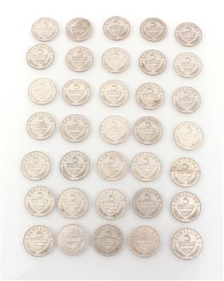35 Silbermünzen ATS 5,-- - Mince pro sbĕratel