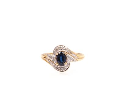 Saphir Diamant Damenring - Schmuck und Uhren