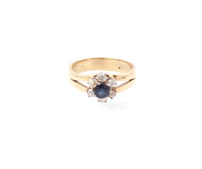 Saphir Diamant Damenring - Schmuck und Uhren