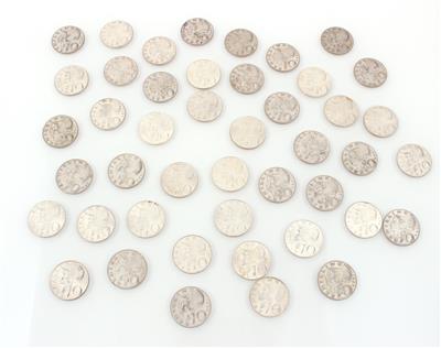 45 Silbermünzen ATS 10,-- - Jewellery and watches
