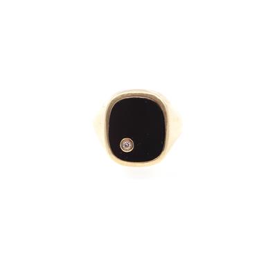 Diamant Onyx Ring - Schmuck und Uhren