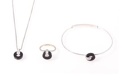 Onyx Diamant Damenschmuckgarnitur - Schmuck und Uhren
