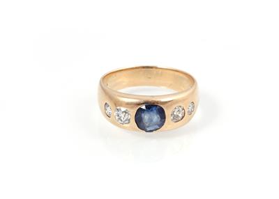 Saphir Brillant-Diamant Ring - Schmuck und Uhren