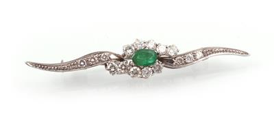 Smaragd Brillant Brosche - Jewellery and watches