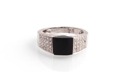 Onyx-Brillant-Ring - Schmuck und Uhren