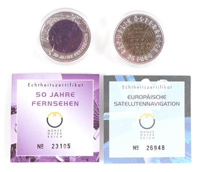 2 Silber/Niob Münzen a 25 Euro - Mince