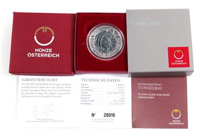 Münze Euro 25,-- "Tunnelbau" - Coins