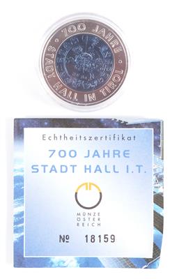 Silber/Niob Münze 25 Euro "Stadt Hall in Tirol" - Monete