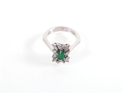 Smaragd Brillant Diamantring - Schmuck und Uhren