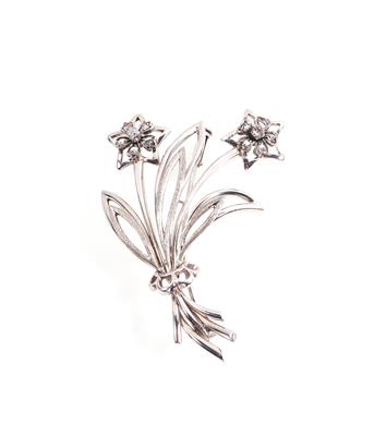 Diamant Brosche "Blumen" - Jewellery and watches