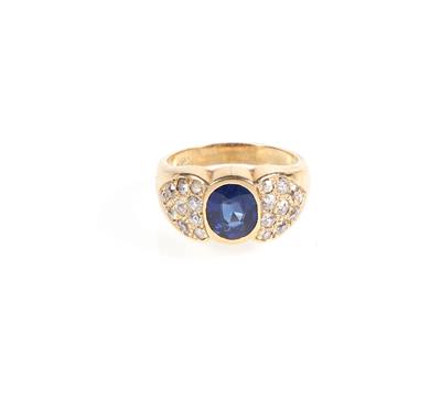 Saphir Diamant Ring zus. ca. 1,90 ct - Jewellery and watches