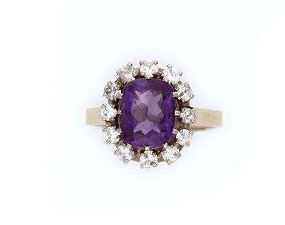 Amethyst Brillant Damenring - Schmuck und Uhren