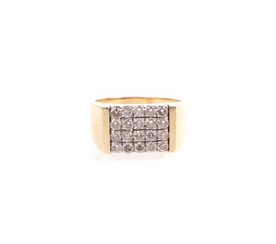 Brillant Herrenring zus. ca. 1,00 ct - Jewellery and watches