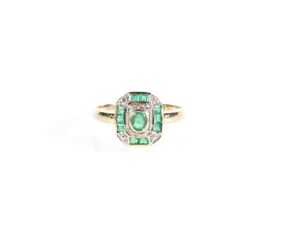Smaragd Diamant Damenring - Klenoty a náramkové