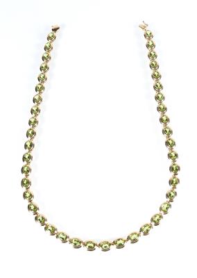 Peridothalskette zus. ca. 29 ct - Jewellery and watches