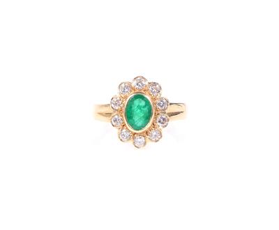 Smaragd Brillant Damenring zus. 1,45 ct - Schmuck und Uhren